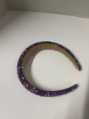 Embellished Purple Genstone Glitter Headband for Women